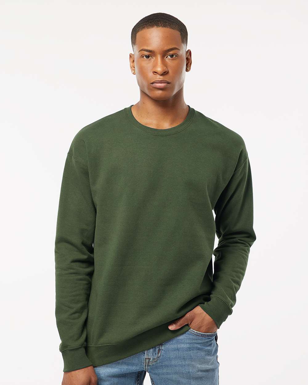 Tultex 340 Unisex Fleece Crewneck Sweatshirt - Military Green