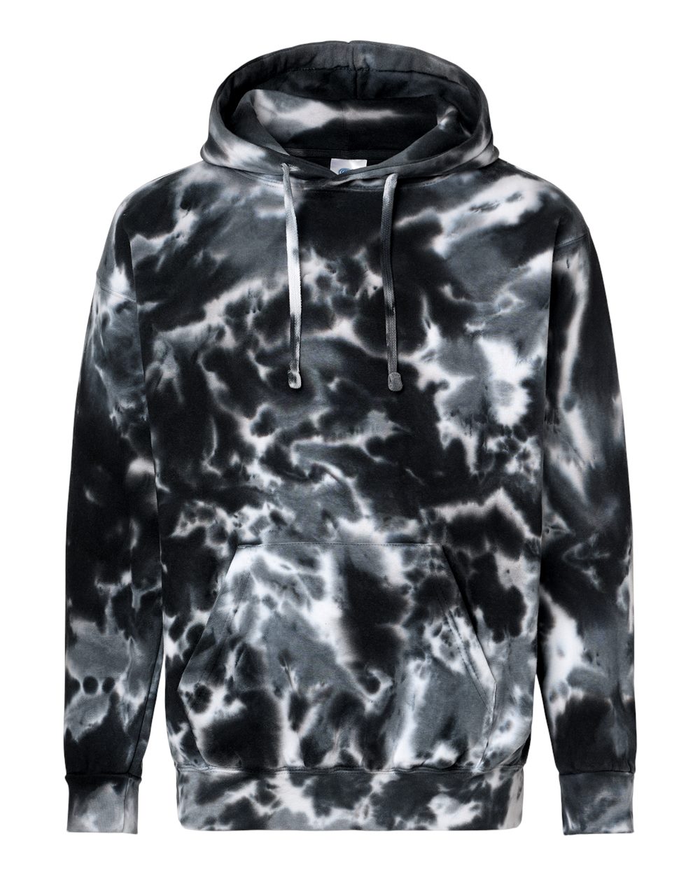 Colortone 8777 Unisex Tie-Dyed Hooded Sweatshirt - Multi Black