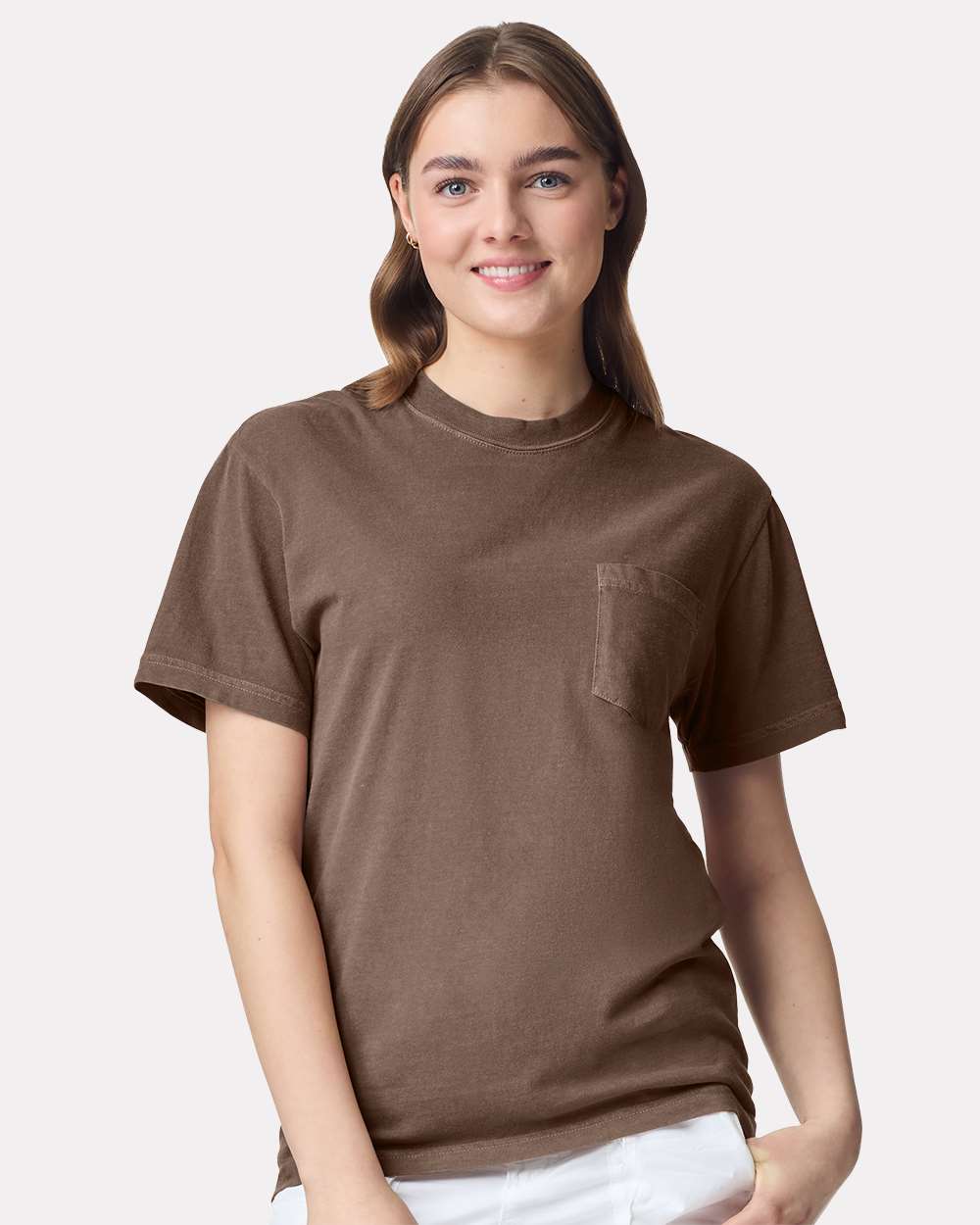 Comfort Colors 6030 Unisex Garment-Dyed Heavyweight Pocket T-Shirt - Espresso
