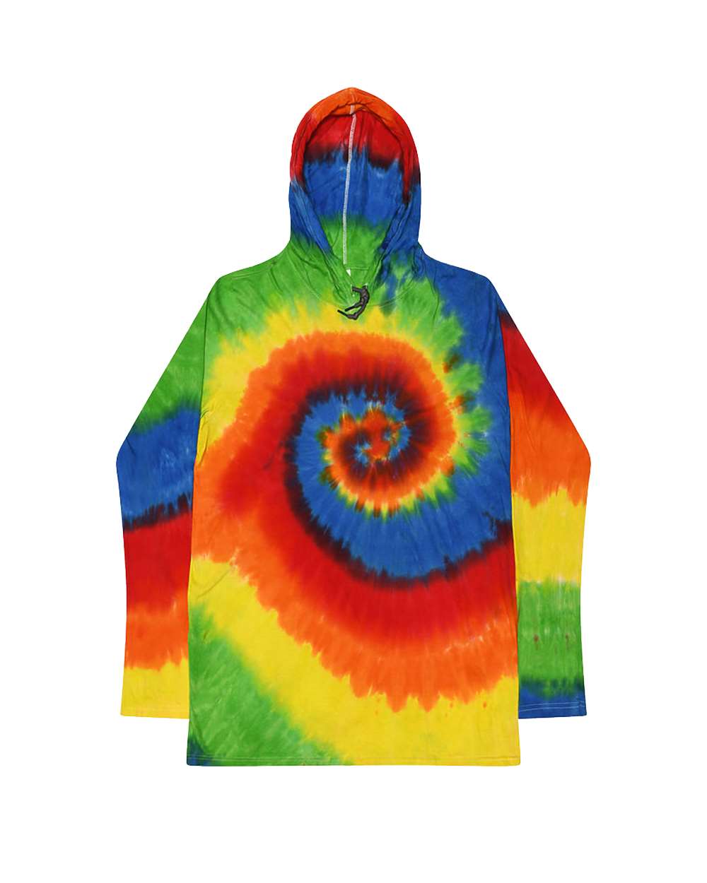 Colortone 2777 Unisex Tie-Dyed Hooded Long Sleeve T-Shirt - Moondance Red