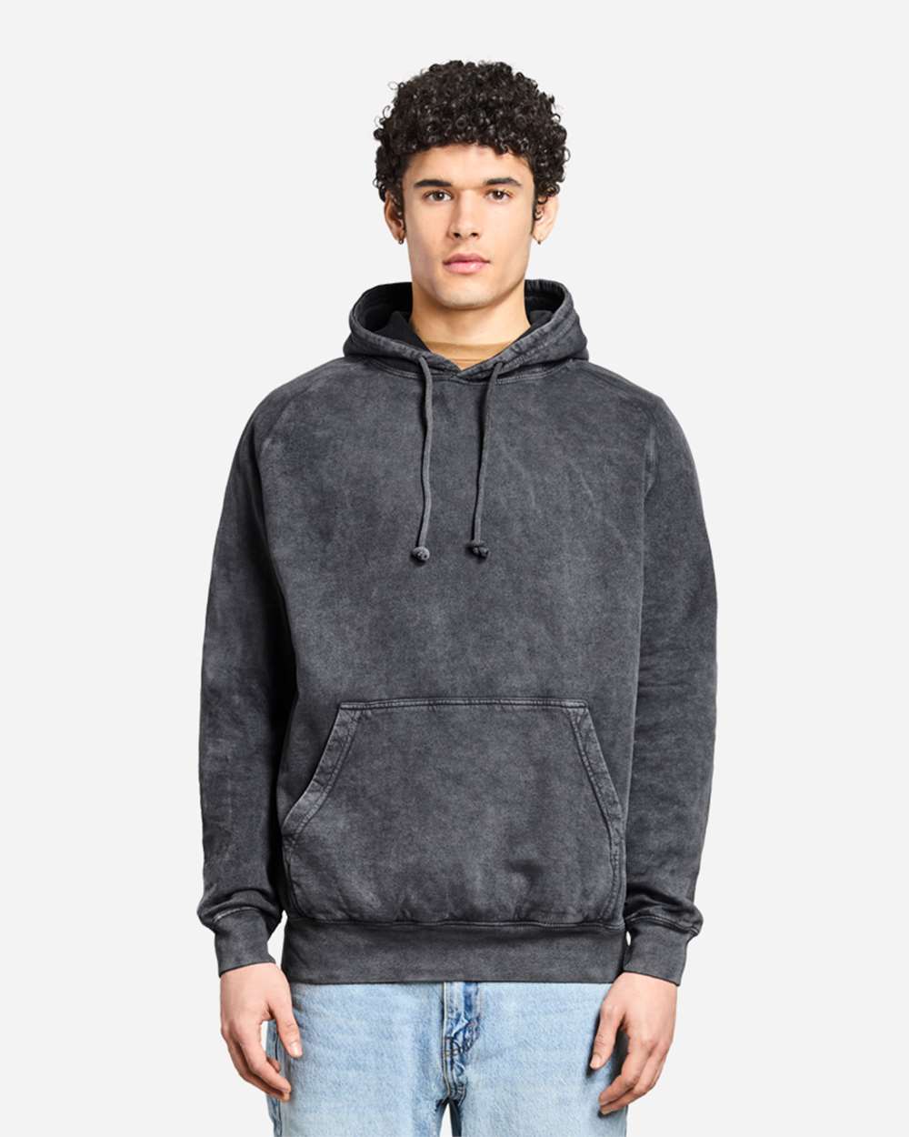 Lane Seven LST004 Unisex Vintage Raglan Hoodie Sweatshirt - Vintage Black