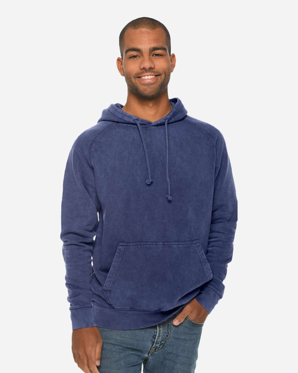 Lane Seven LST004 Unisex Vintage Raglan Hoodie Sweatshirt - Vintage Denim