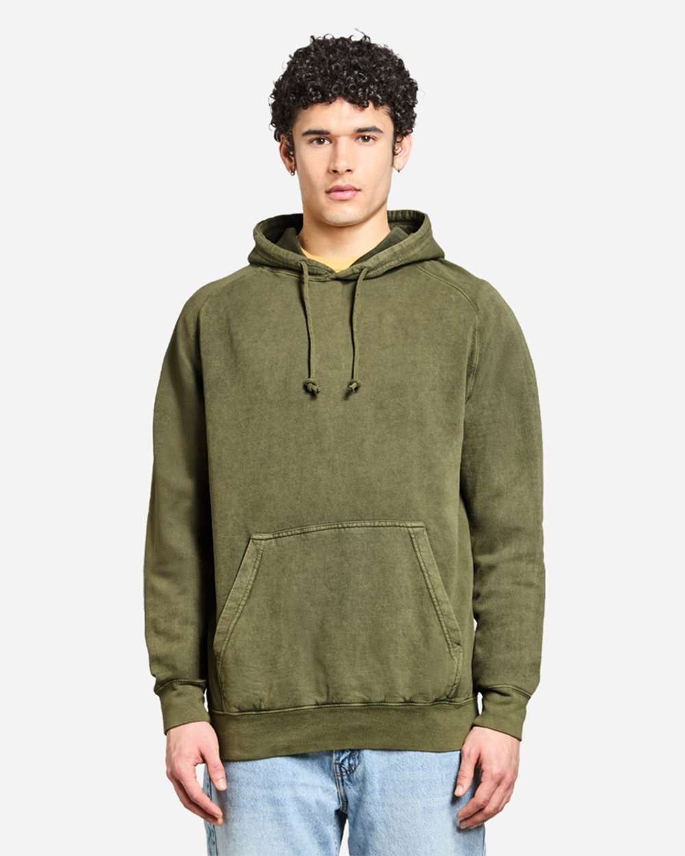 Lane Seven LST004 Unisex Vintage Raglan Hoodie Sweatshirt - Vintage Olive