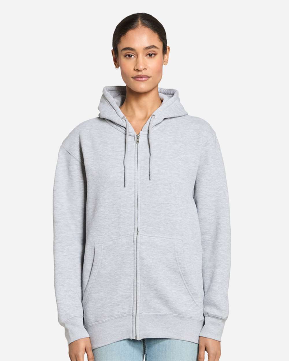 Lane Seven LS14003 Unisex Premium Full-Zip Hoodie Sweatshirt - Heather Grey