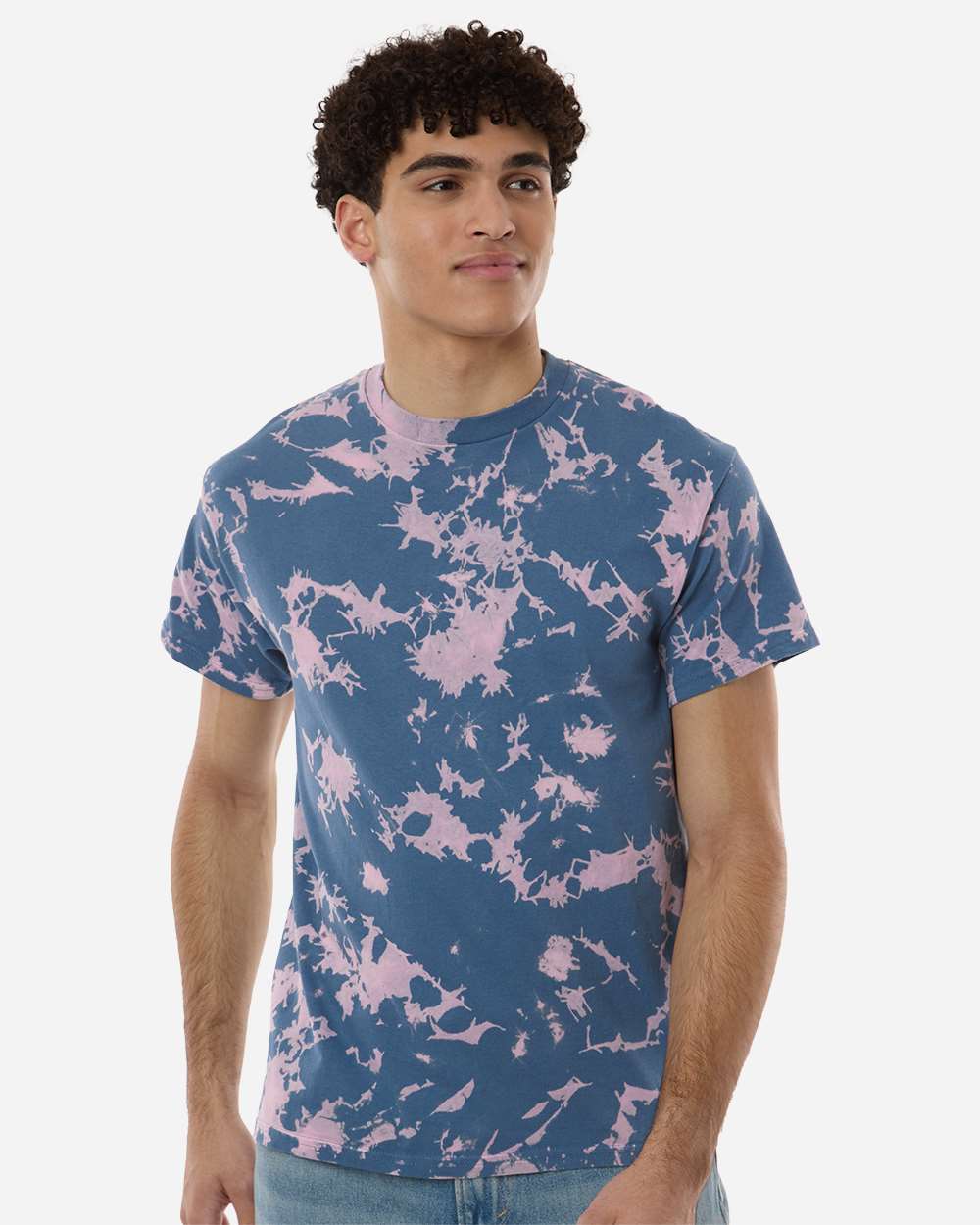 Unisex Bleach Out Dyed T-Shirt - 1385 - Blue