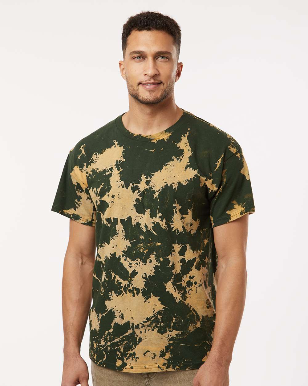 Unisex Bleach Out Dyed T-Shirt - 1385 - Green