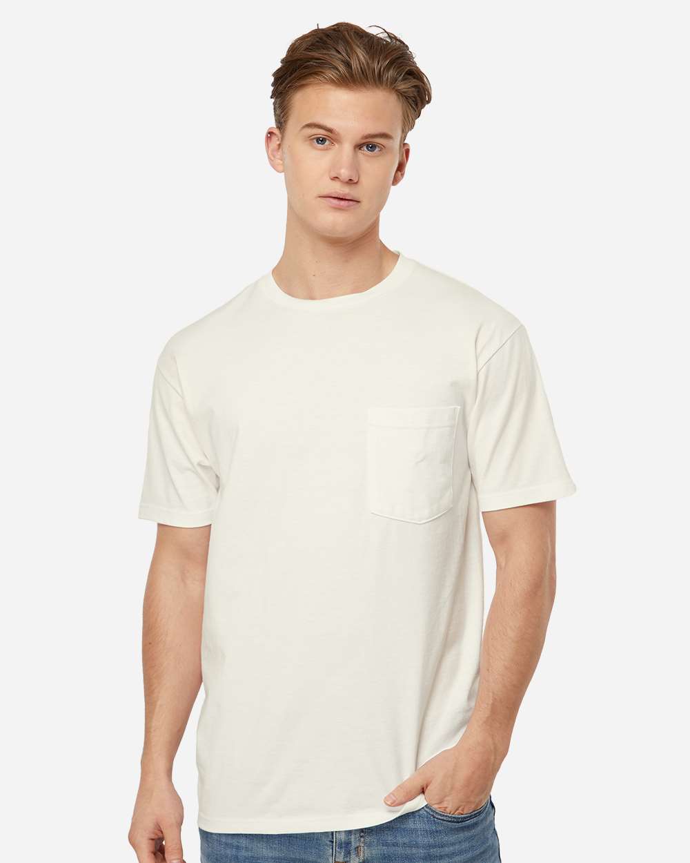 Tultex 293 Unisex Heavyweight Jersey Pocket T-Shirt - Natural