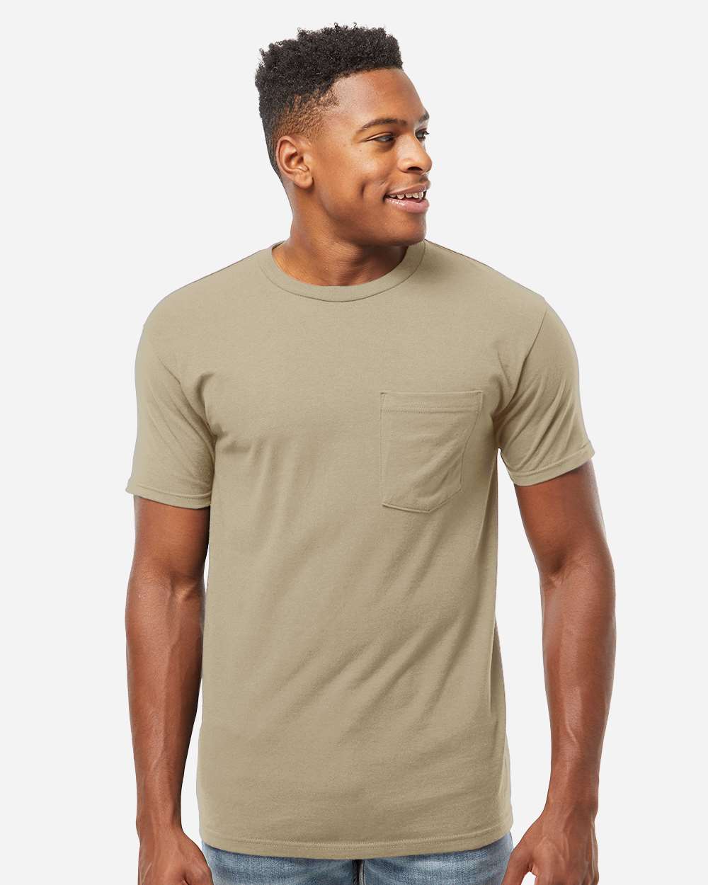 Tultex 293 Unisex Heavyweight Jersey Pocket T-Shirt - Sand