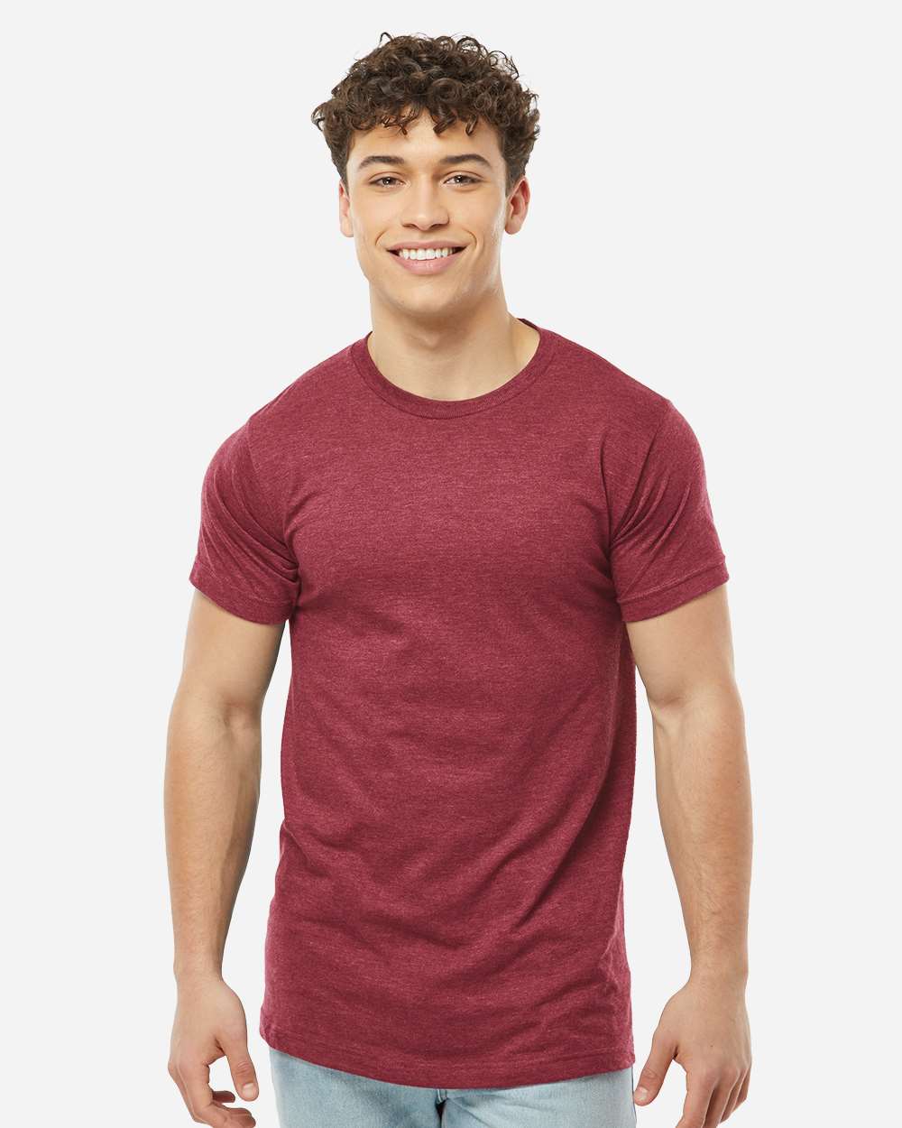 Unisex Fine Jersey T-Shirt - 202 - Heather Cardinal