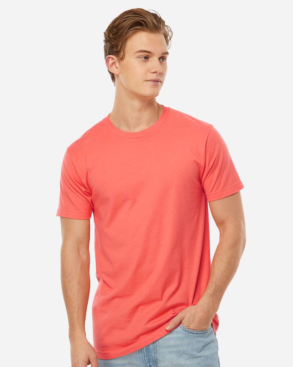 Unisex Fine Jersey T-Shirt - 202 - Bright Coral