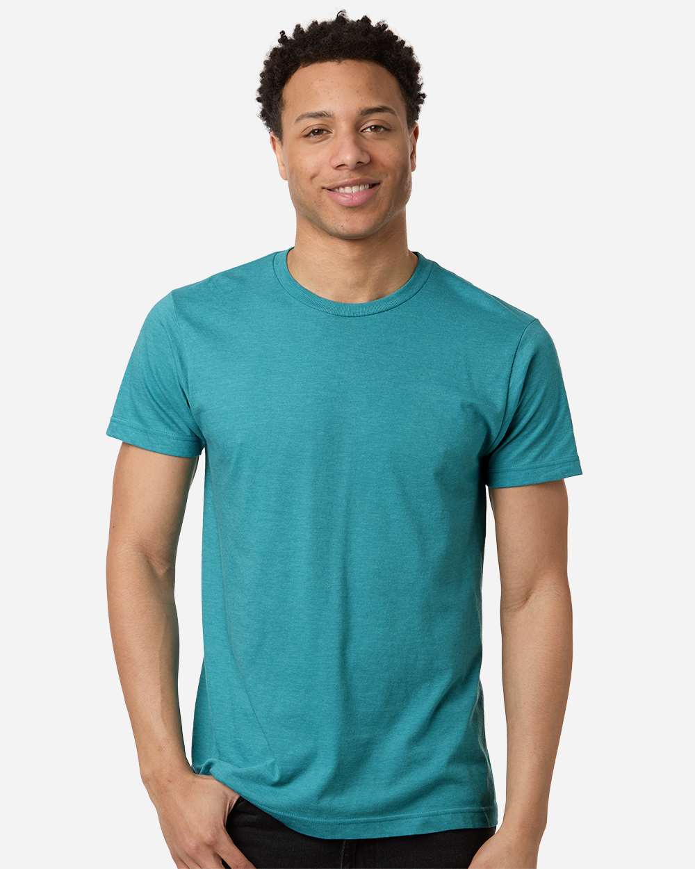 Unisex Fine Jersey T-Shirt - 202 - Heather Aqua Blue