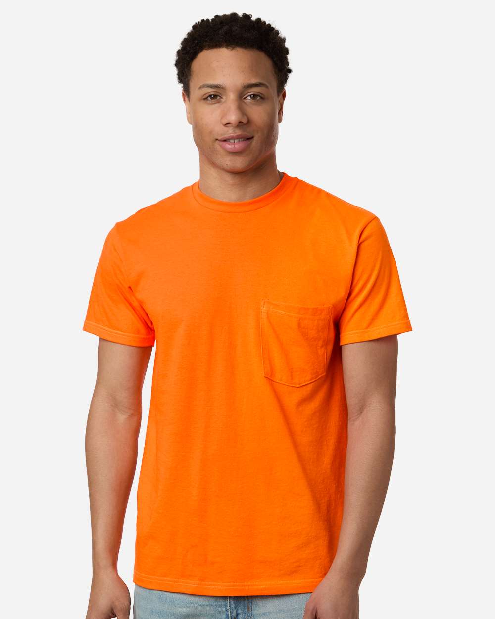 Tultex 293 Unisex Heavyweight Jersey Pocket T-Shirt - Safety Orange