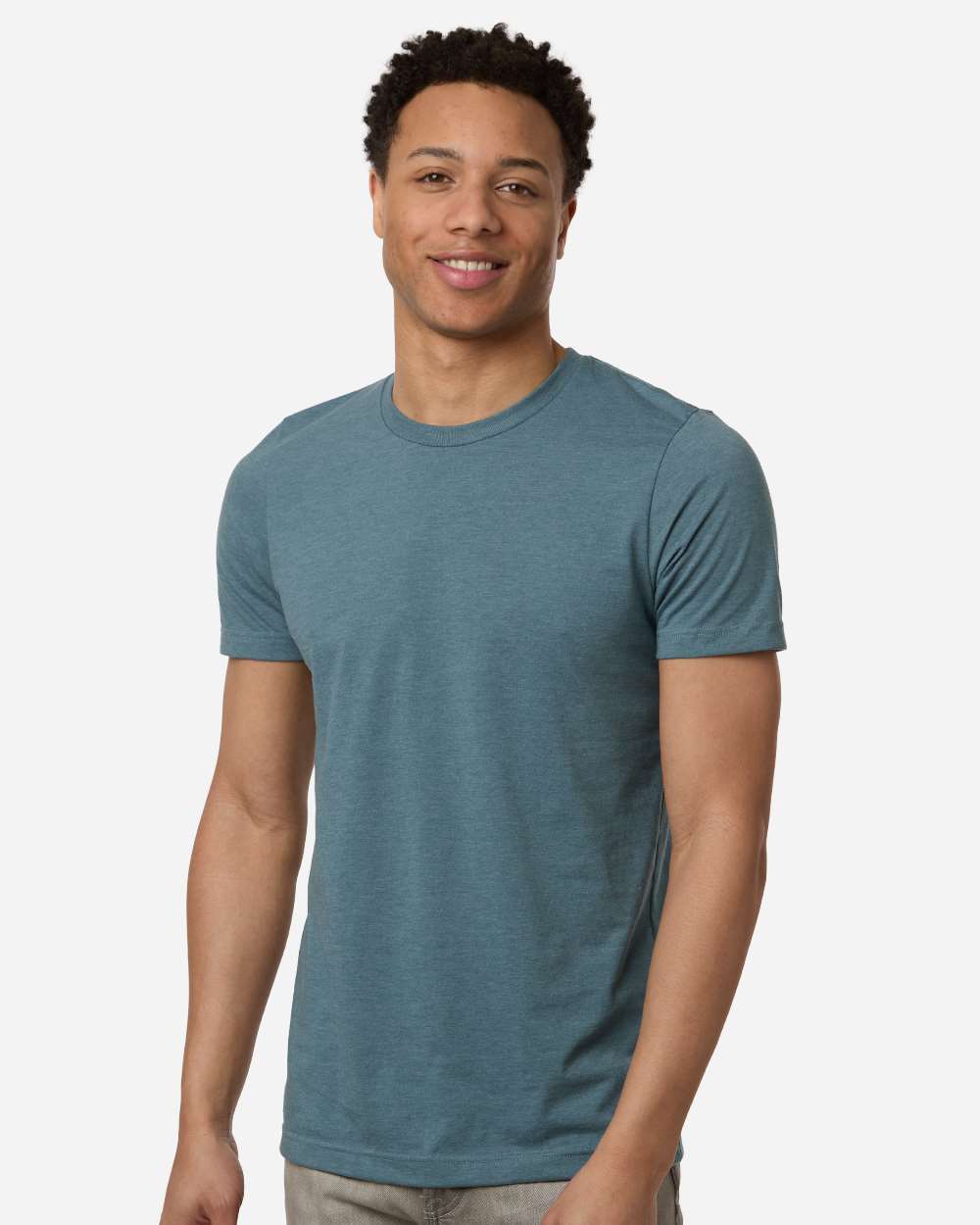 Tultex 602CVC Unisex Combed CVC T-Shirt - Heather Steel Blue