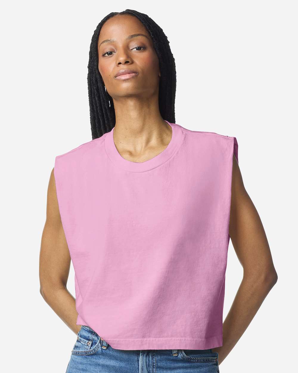 American Apparel 307GD Women's Heavyweight Cotton Garment-Dyed Muscle Tee - Faded Powder Pink