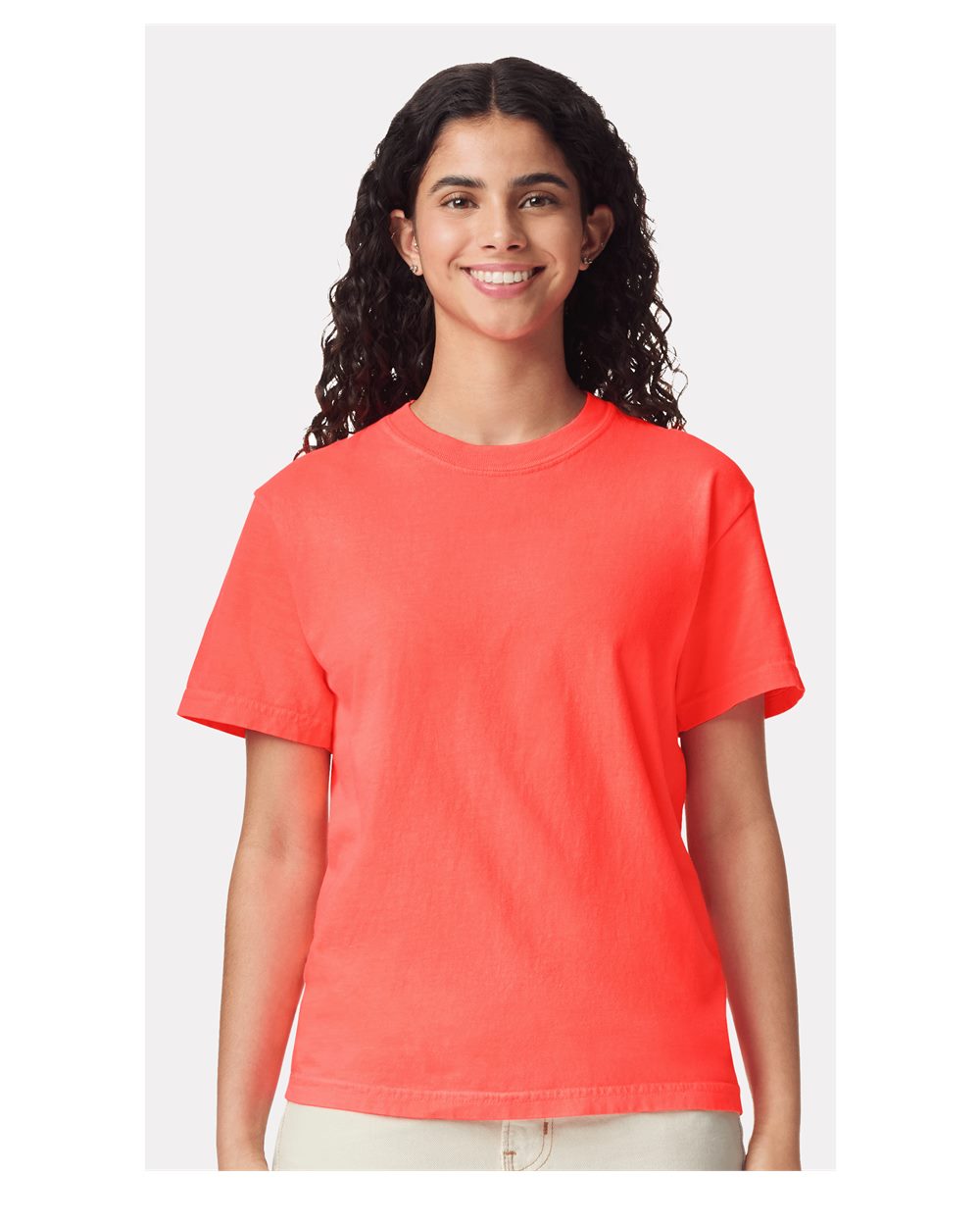 Comfort Colors 1717 Unisex Garment-Dyed Heavyweight T-Shirt - Neon Red Orange