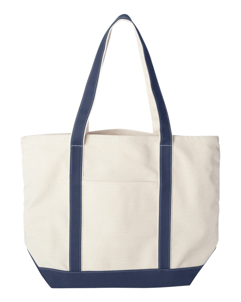 Liberty Bags 8872 Carmel Classic XL Cotton Canvas Resort Tote - Natural/ Navy