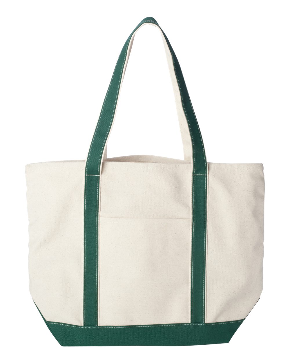 Liberty Bags 8872 Carmel Classic XL Cotton Canvas Resort Tote - Natural/ Forest