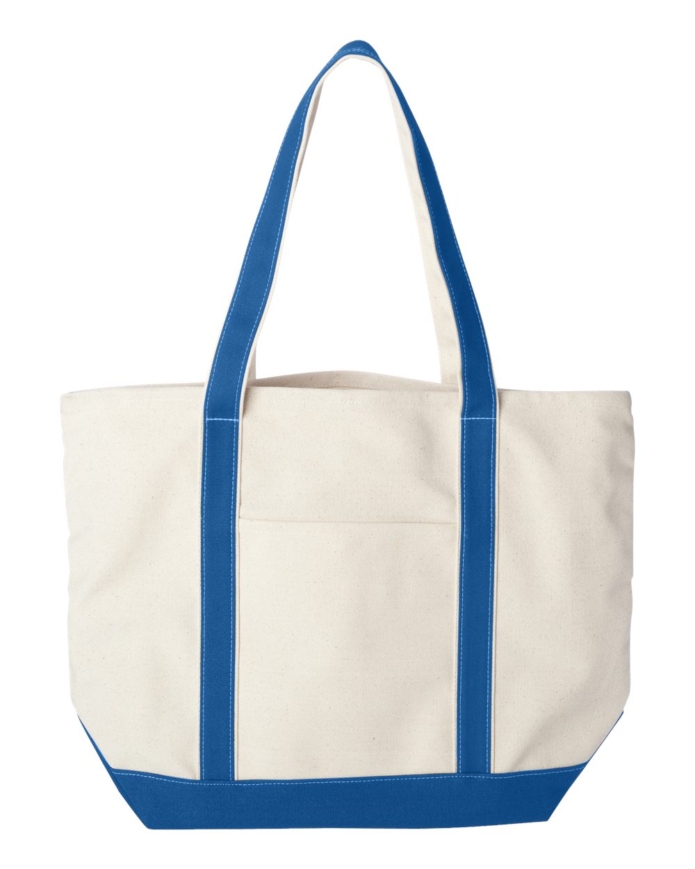 Liberty Bags 8872 Carmel Classic XL Cotton Canvas Resort Tote - Natural/ Royal