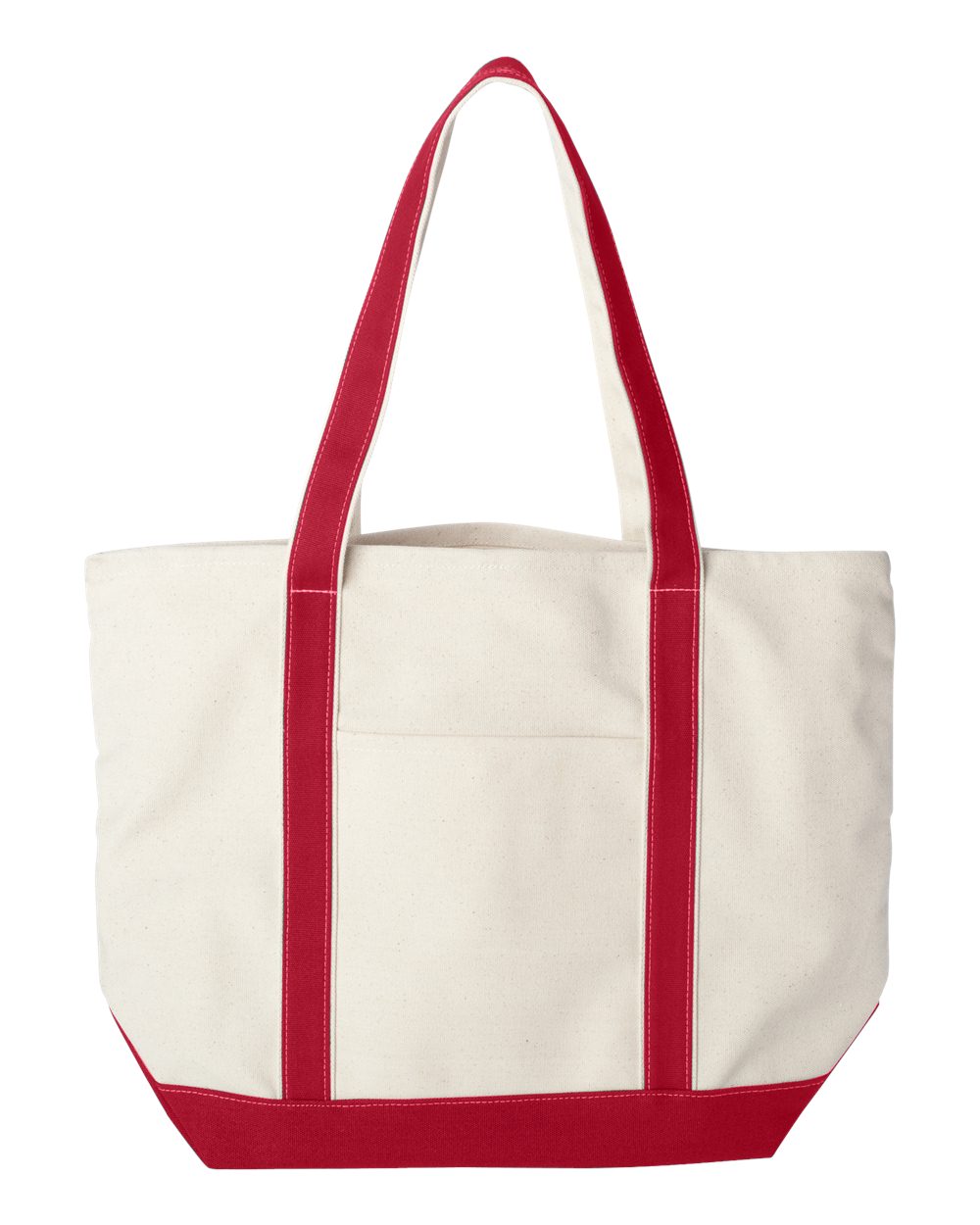 Liberty Bags 8872 Carmel Classic XL Cotton Canvas Resort Tote - Natural/ Red
