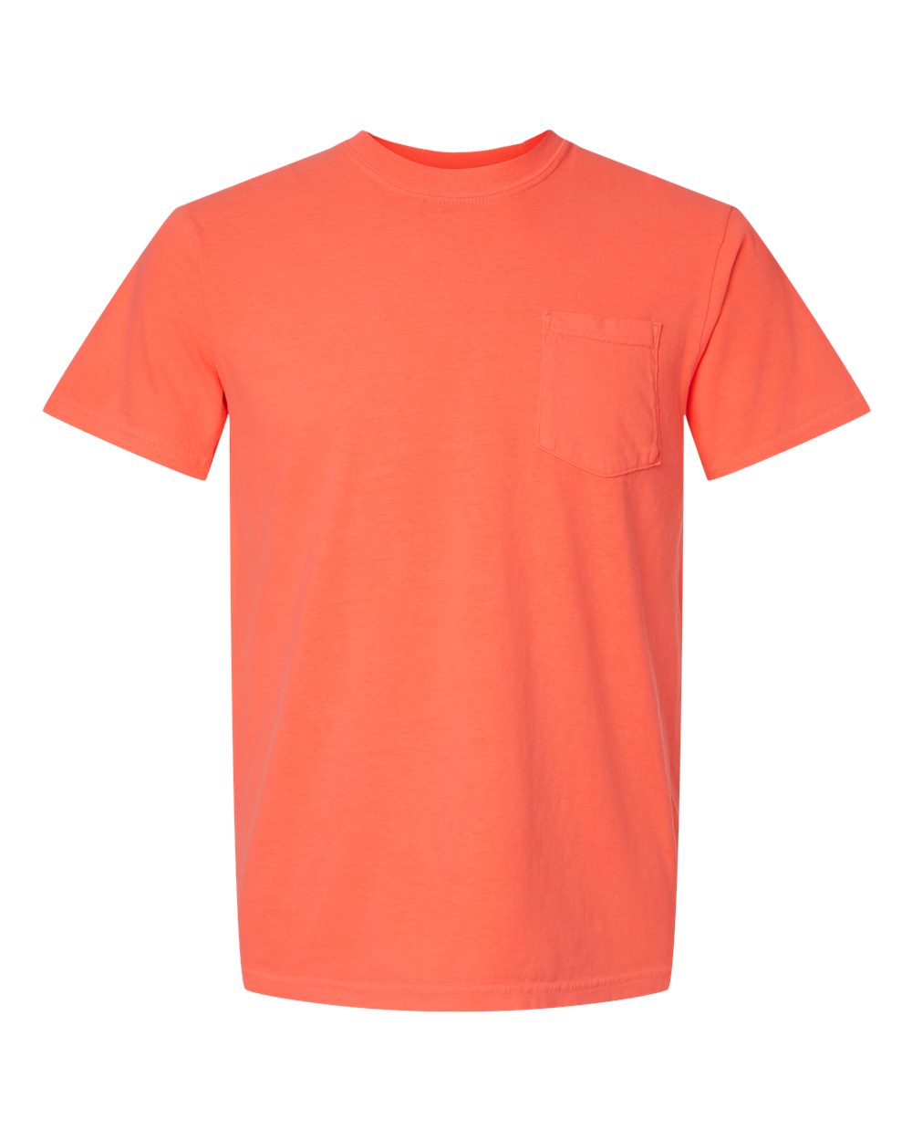 Comfort Colors 6030 Unisex Garment-Dyed Heavyweight Pocket T-Shirt - Neon Red Orange