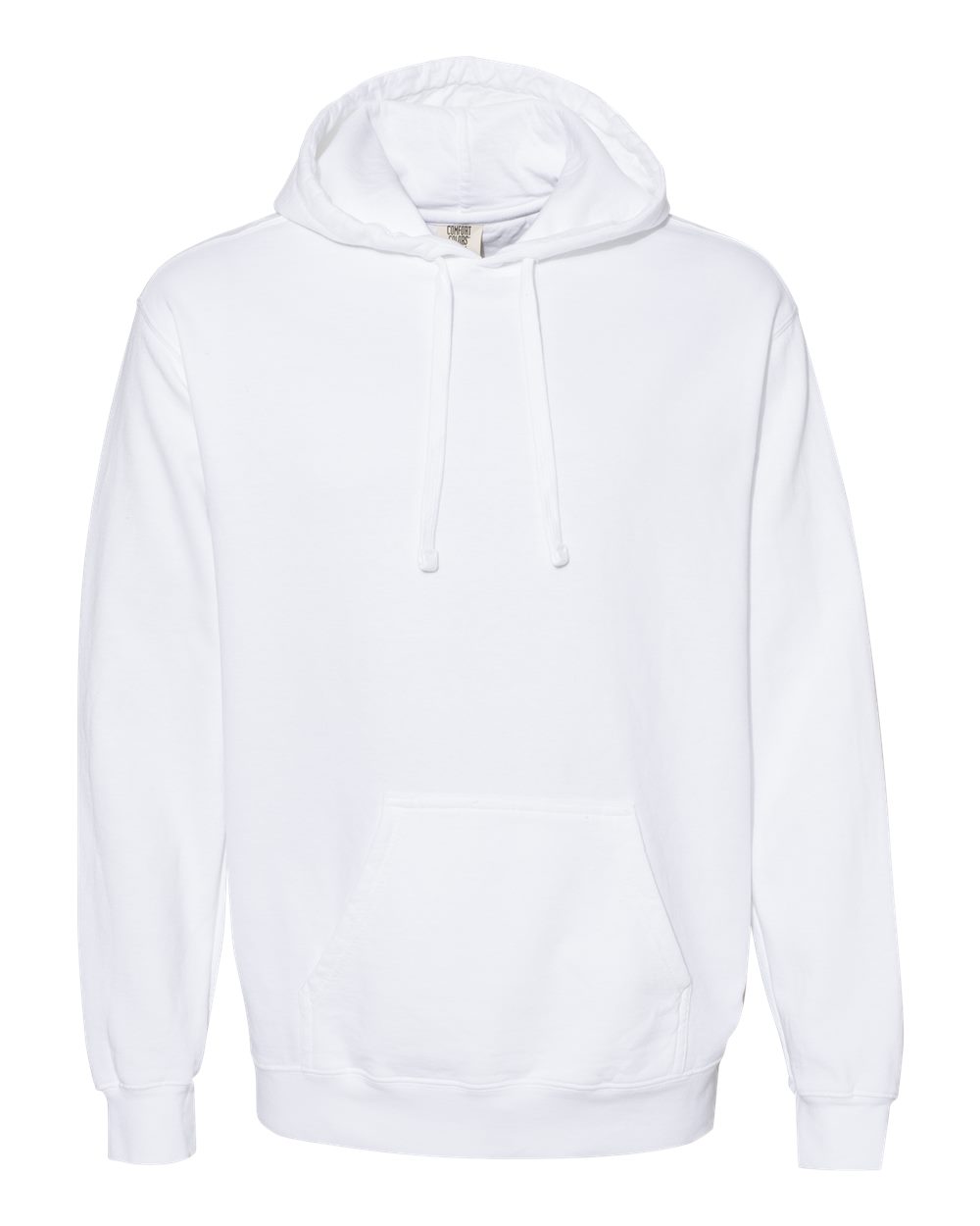 Comfort Colors 1567 Unisex Garment-Dyed Hooded Sweatshirt - White