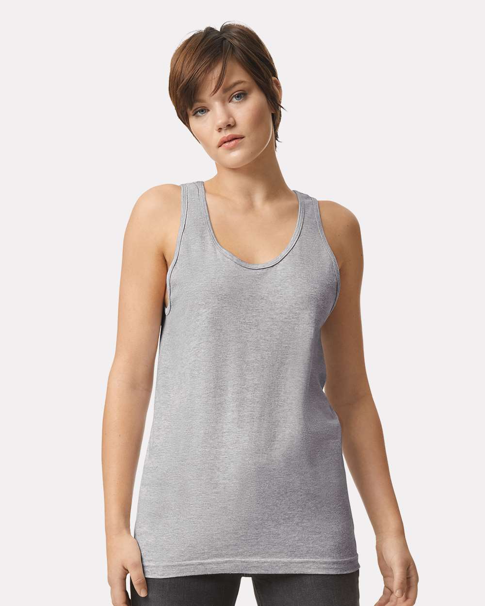 American Apparel 2408 Unisex Fine Jersey Tank - Heather Grey