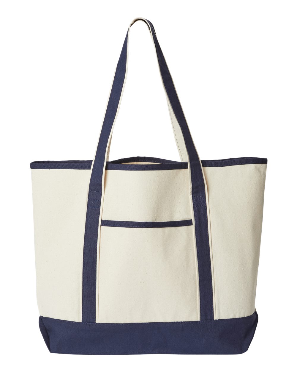 OAD OAD103 Promotional Heavyweight Large Beach Tote - Natural/ Navy