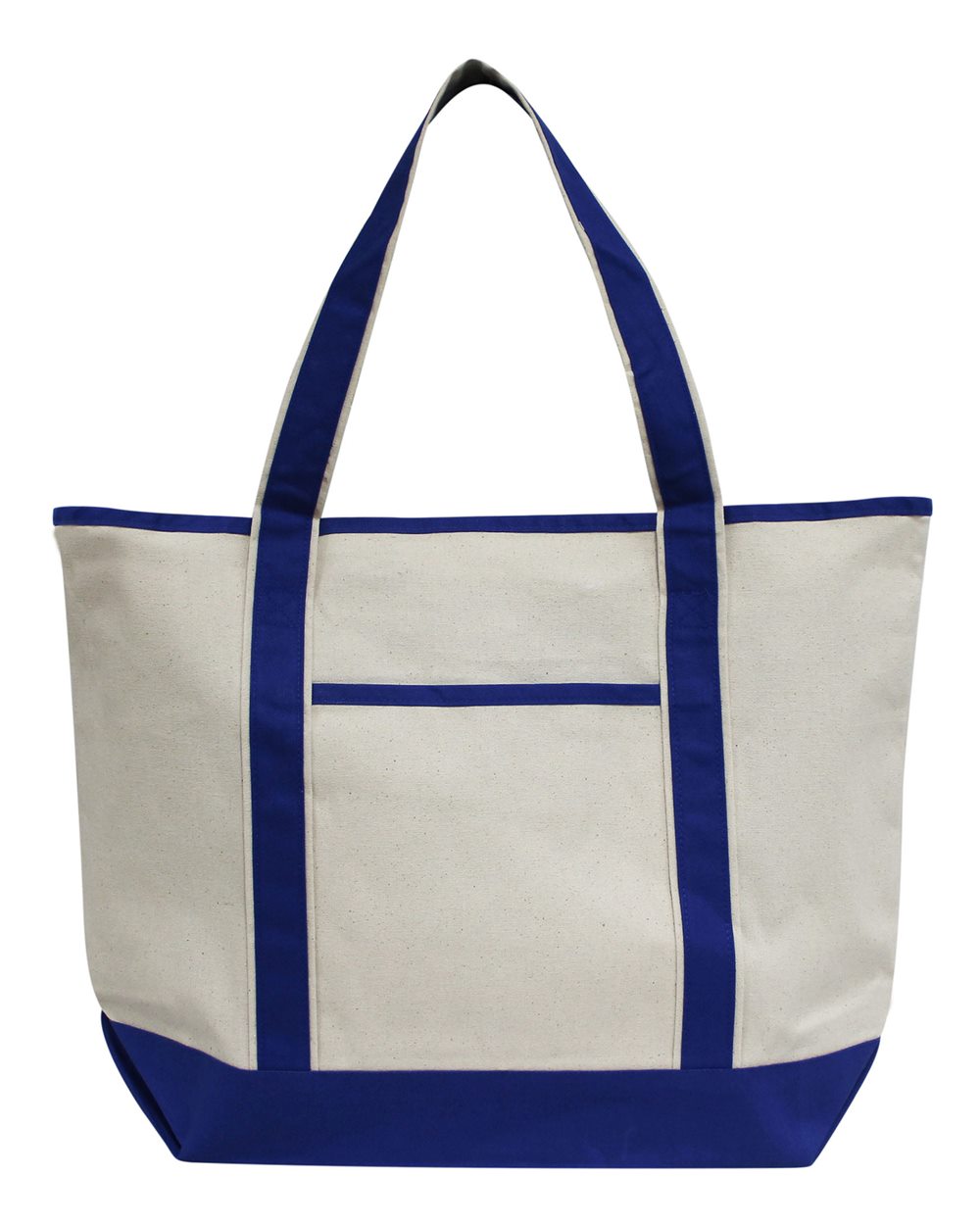 OAD OAD103 Promotional Heavyweight Large Beach Tote - Natural/ Royal