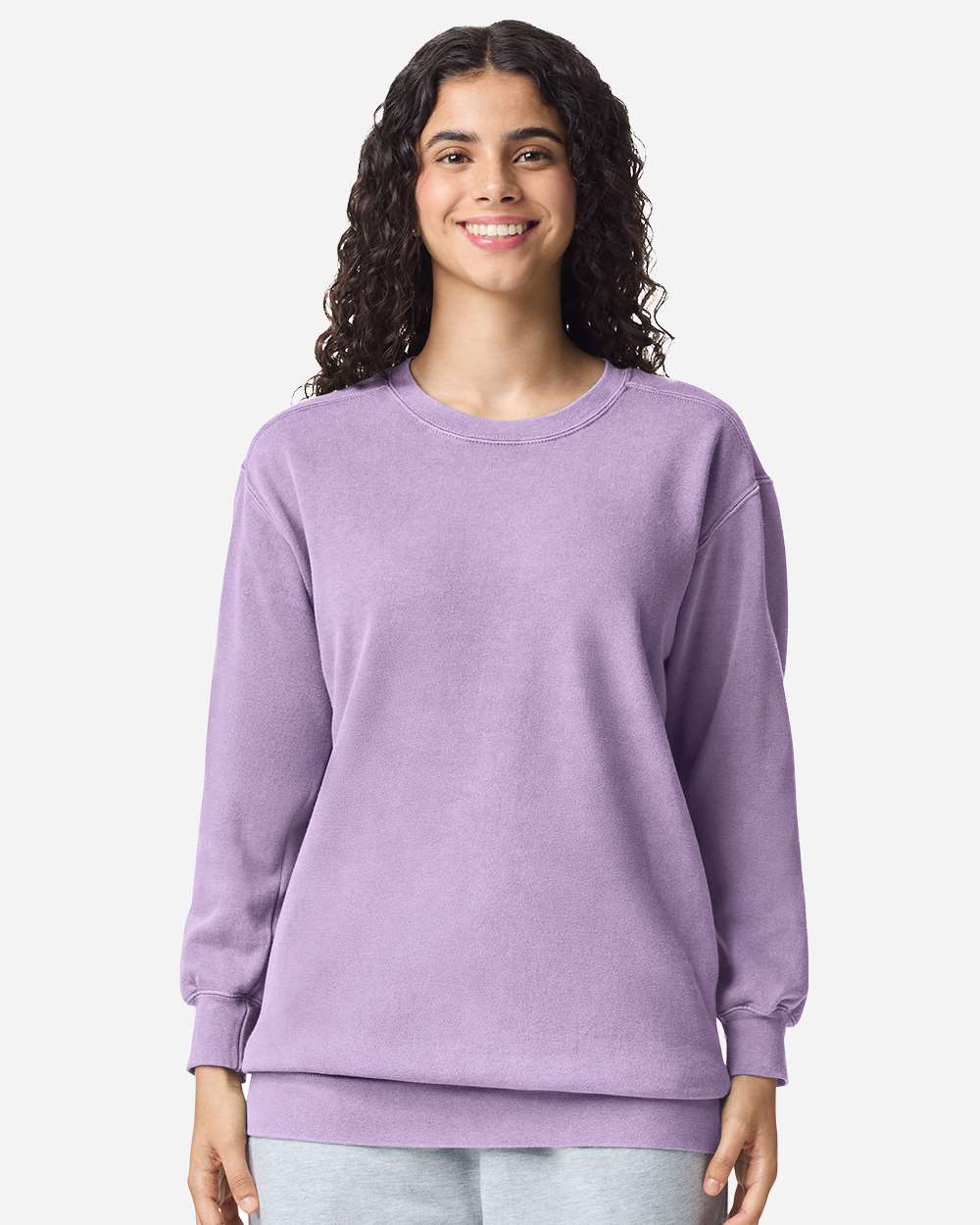 Comfort Colors 1566 Unisex Garment-Dyed Crewneck Sweatshirt - Orchid
