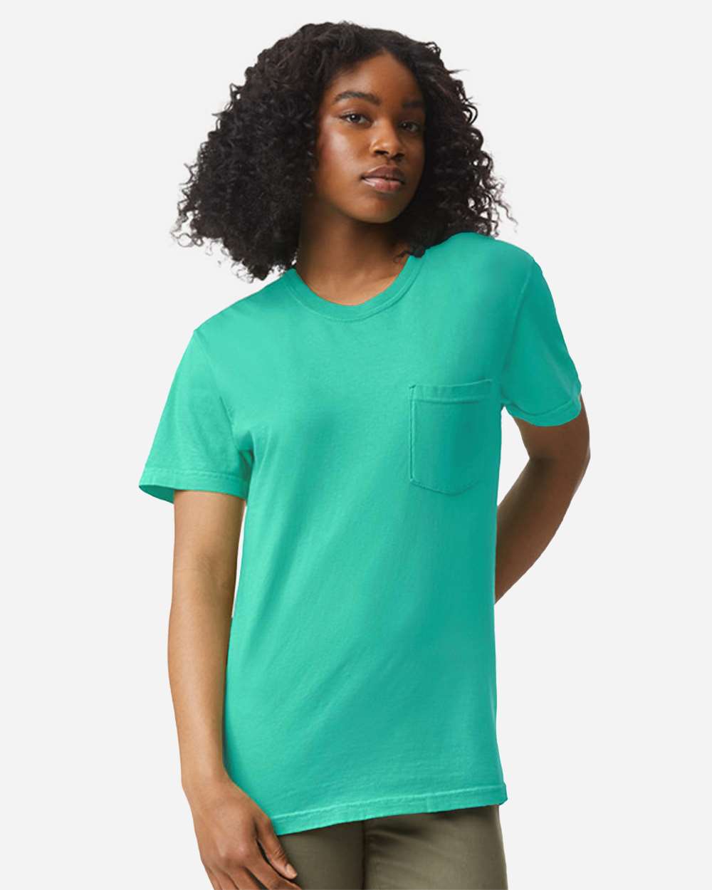 Comfort Colors 6030 Unisex Garment-Dyed Heavyweight Pocket T-Shirt - Island Green