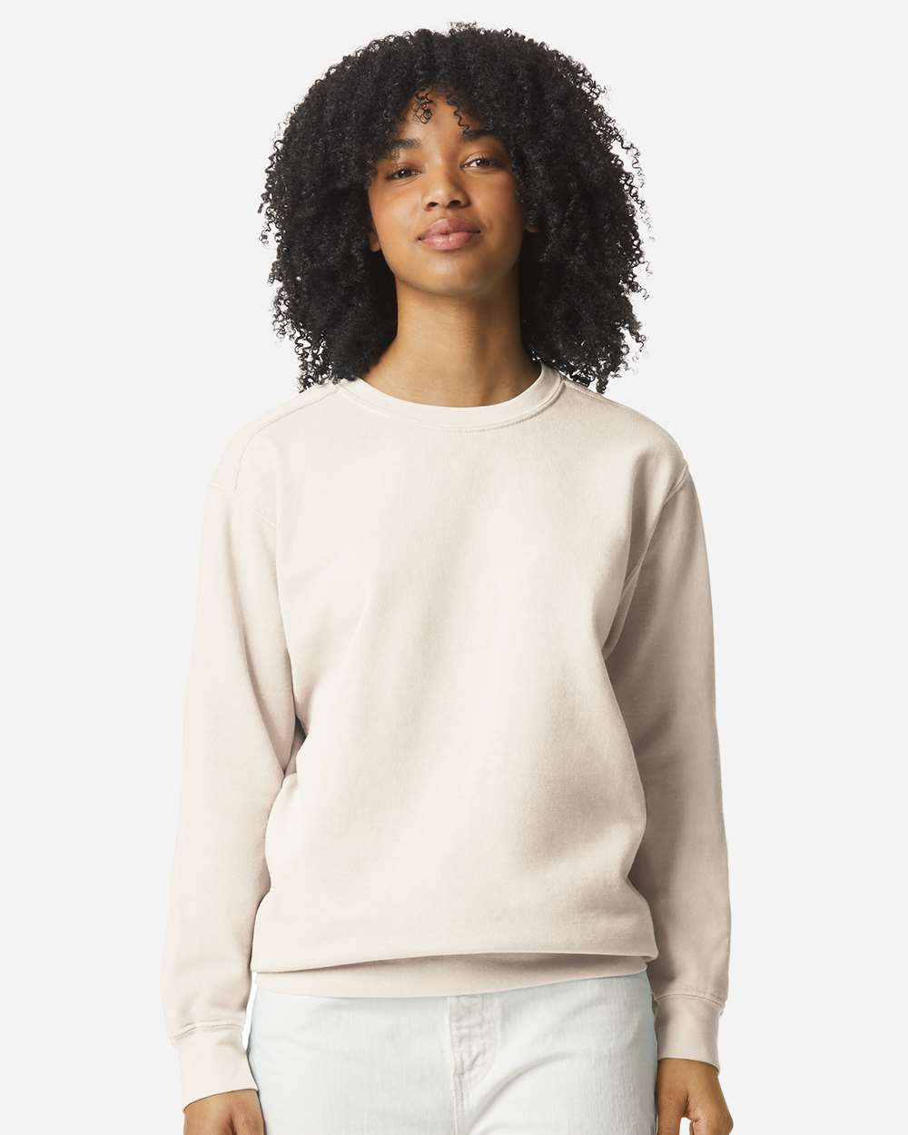 Comfort Colors 1566 Unisex Garment-Dyed Crewneck Sweatshirt - Ivory