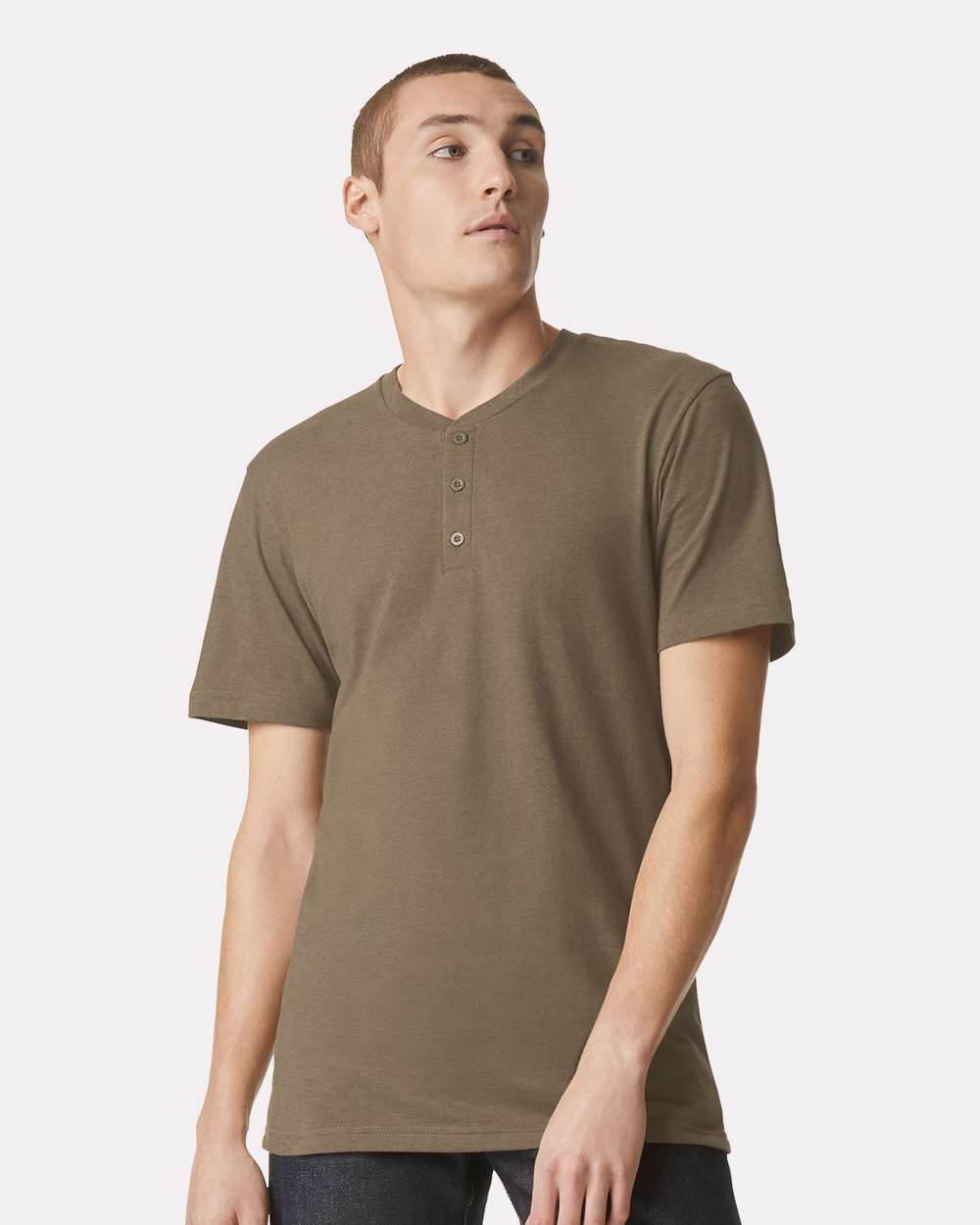 American Apparel Unisex CVC Henley Tee - 2004CVC