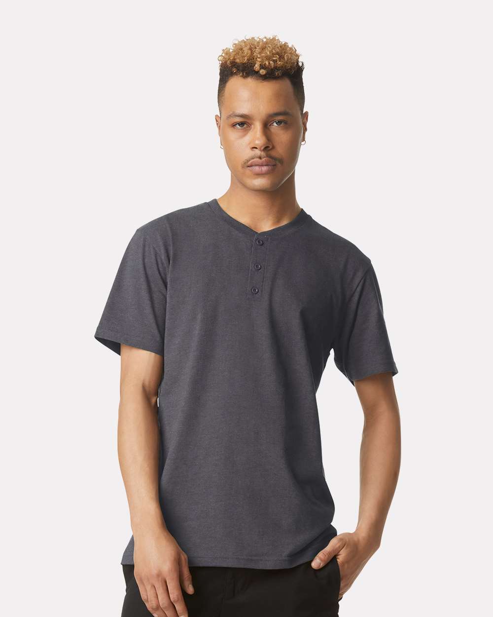 American Apparel Unisex CVC Henley Tee - 2004CVC